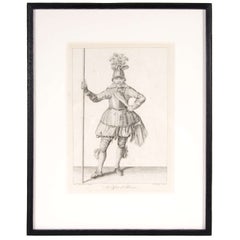 Antique Copper Engraving  of an Officer of Pikeman by Francis Grose