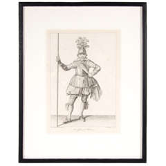 Antique Copper Engraving of an Officer of Pikeman by Francis Grose 8