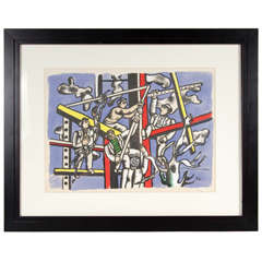 Lithographie Art Déco de Fernand Léger "Les Constructeurs"