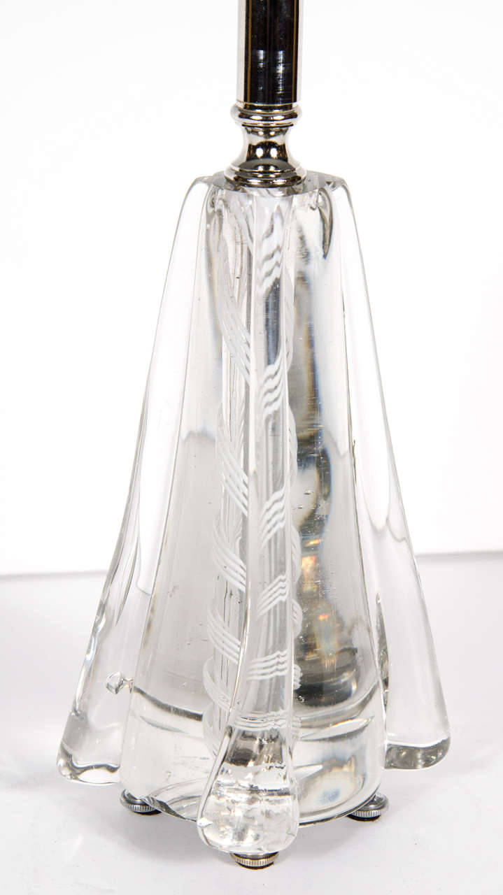 20th Century Mid-Century Modernist Murano Glass Lamp with Spiral Design