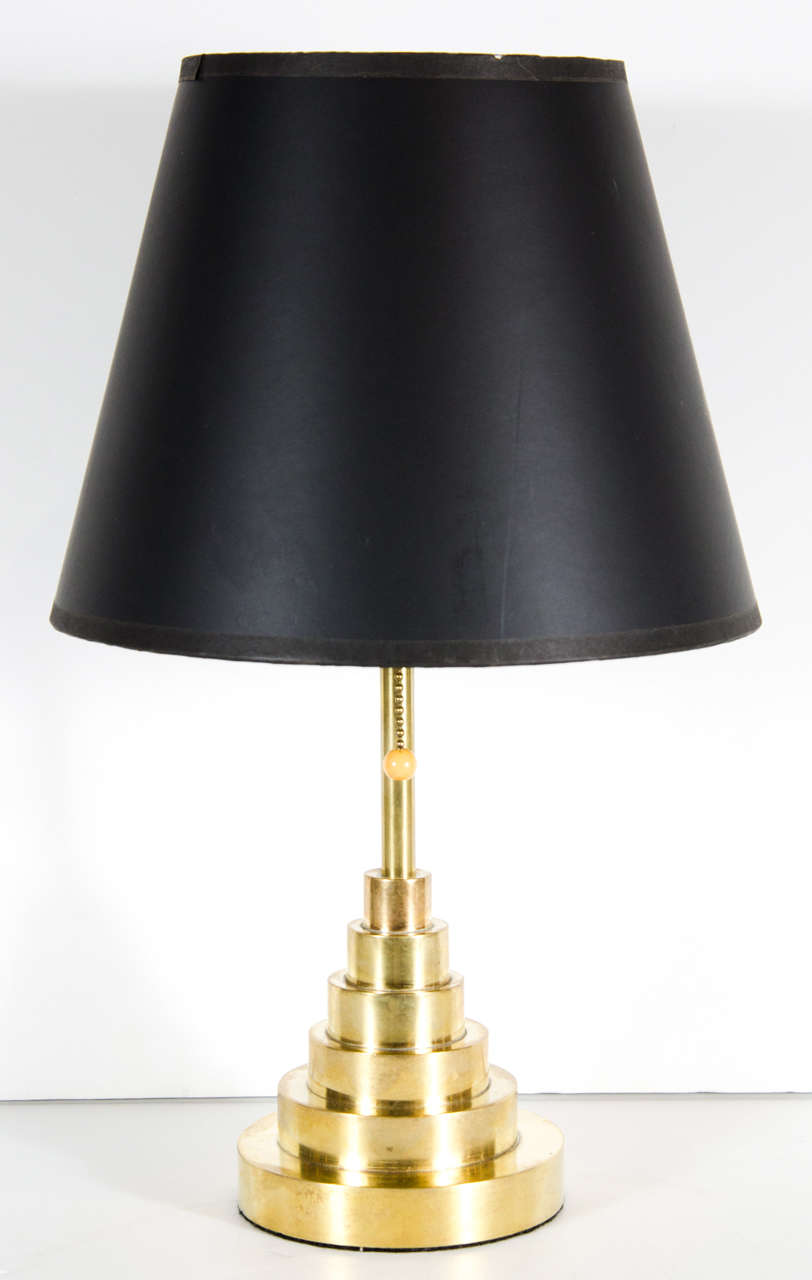 Art Deco Skyscraper Style Brass Table/Desk Lamp