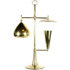 Sophisticated Mid-Century Table Lamp in Solid Brass
