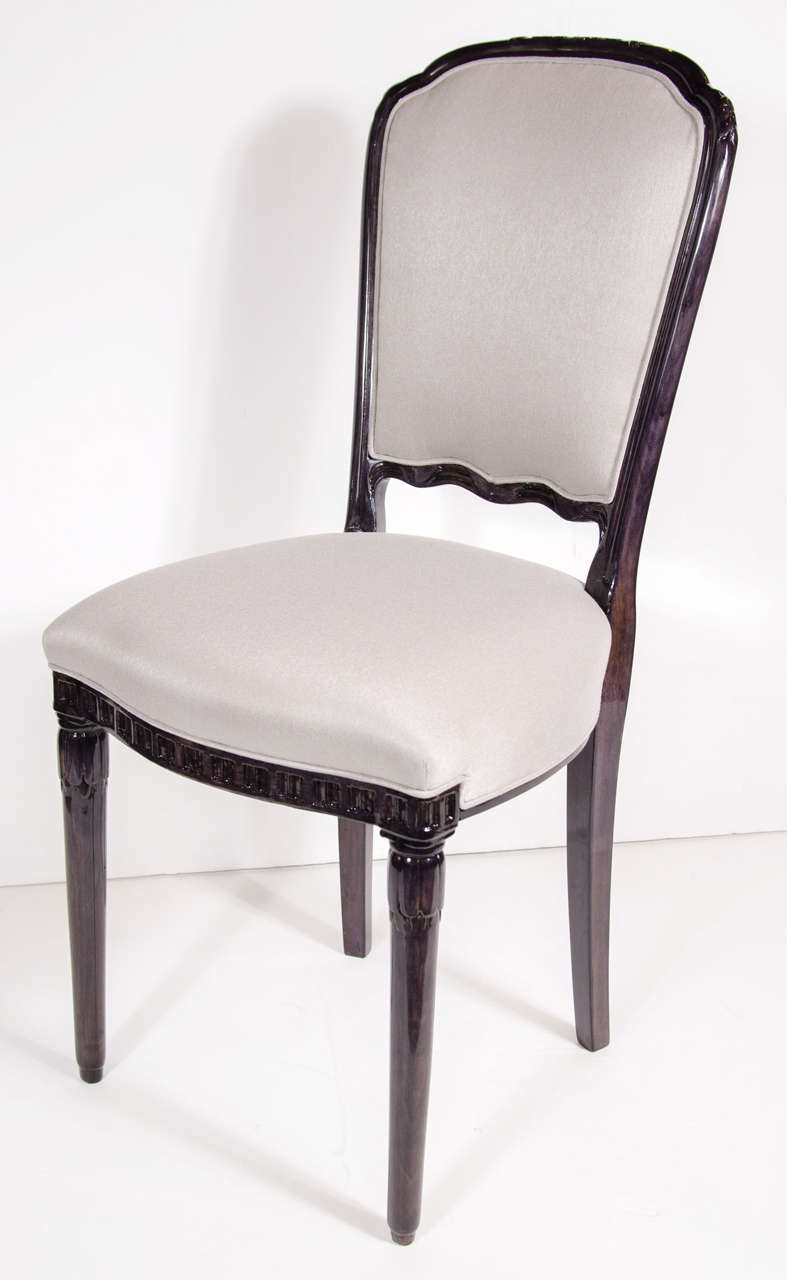 Elegant Art Deco Side Chair in the Manner of Ruhlmann