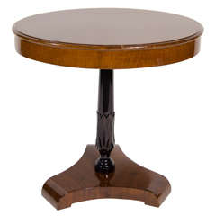 Elegant Oval Occasional Table by Grosfeld House in Book-Matched Walnut