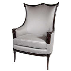 Elegant 1940s Grosfeld House High Back Chair with Drape Design