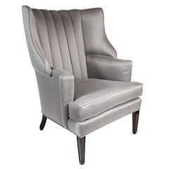 hollywood Wingback Chair aus den 1940er Jahren mit Kanalrücken-Details