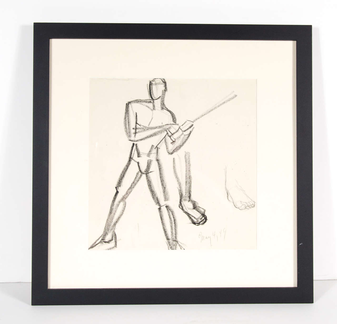 Art Deco Ungarische kubistische Zeichnung /Studie einer männlichen Figur