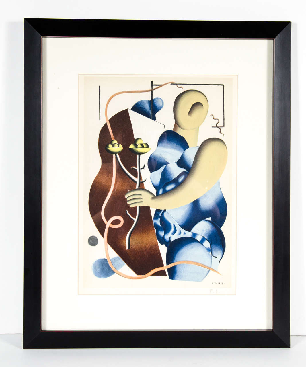 Art Deco Lithograph by Fernand Leger"Woman with Flowers"