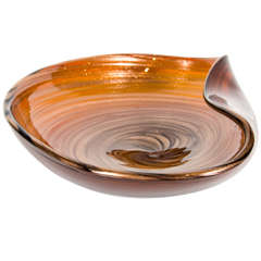 Gorgeous Mid-Century Modernist Murano Glass Bowl with 24 Carat Swirl Design