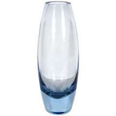 Modernist Pale Blue Ovoid Shaped Glass Vase by Holmgaard