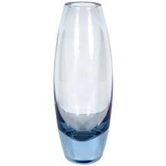 Modernist Pale Blue Ovoid Shaped Glass Vase by Holmgaard Modernist Pale Blue Ovoid Shaped Glass Vase by Holmgaard