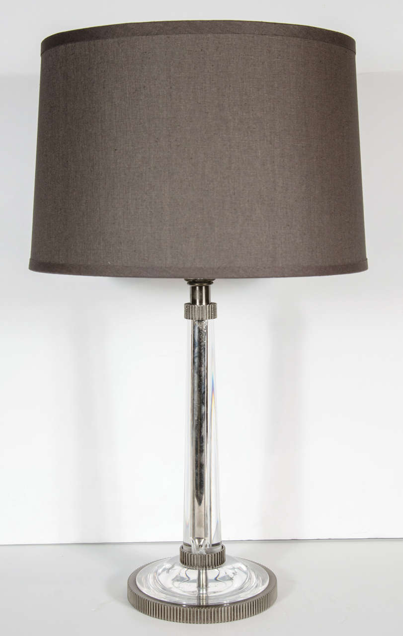 Elegant Art Deco Machine Age Table Lamp By Walter Von Nesson