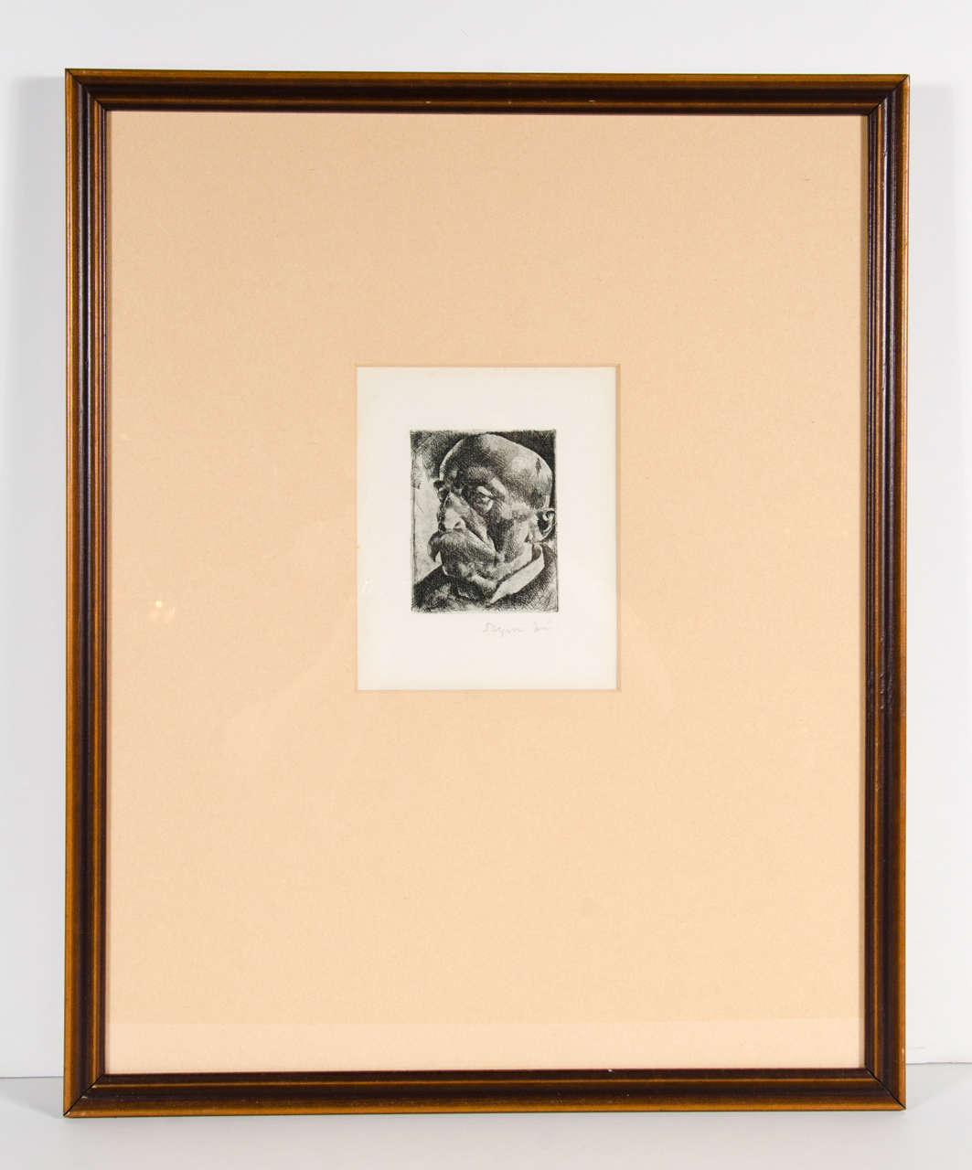 Etching of Old Man