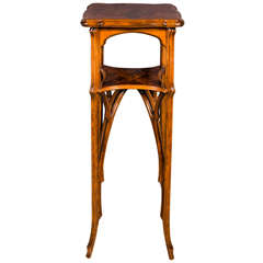 Exquisite Art Nouveau Marquetry Table by Galle with Exotic Mahogany Inlay
