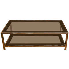 Gold Plated Coffee Table in the Style of Willy Rizzo