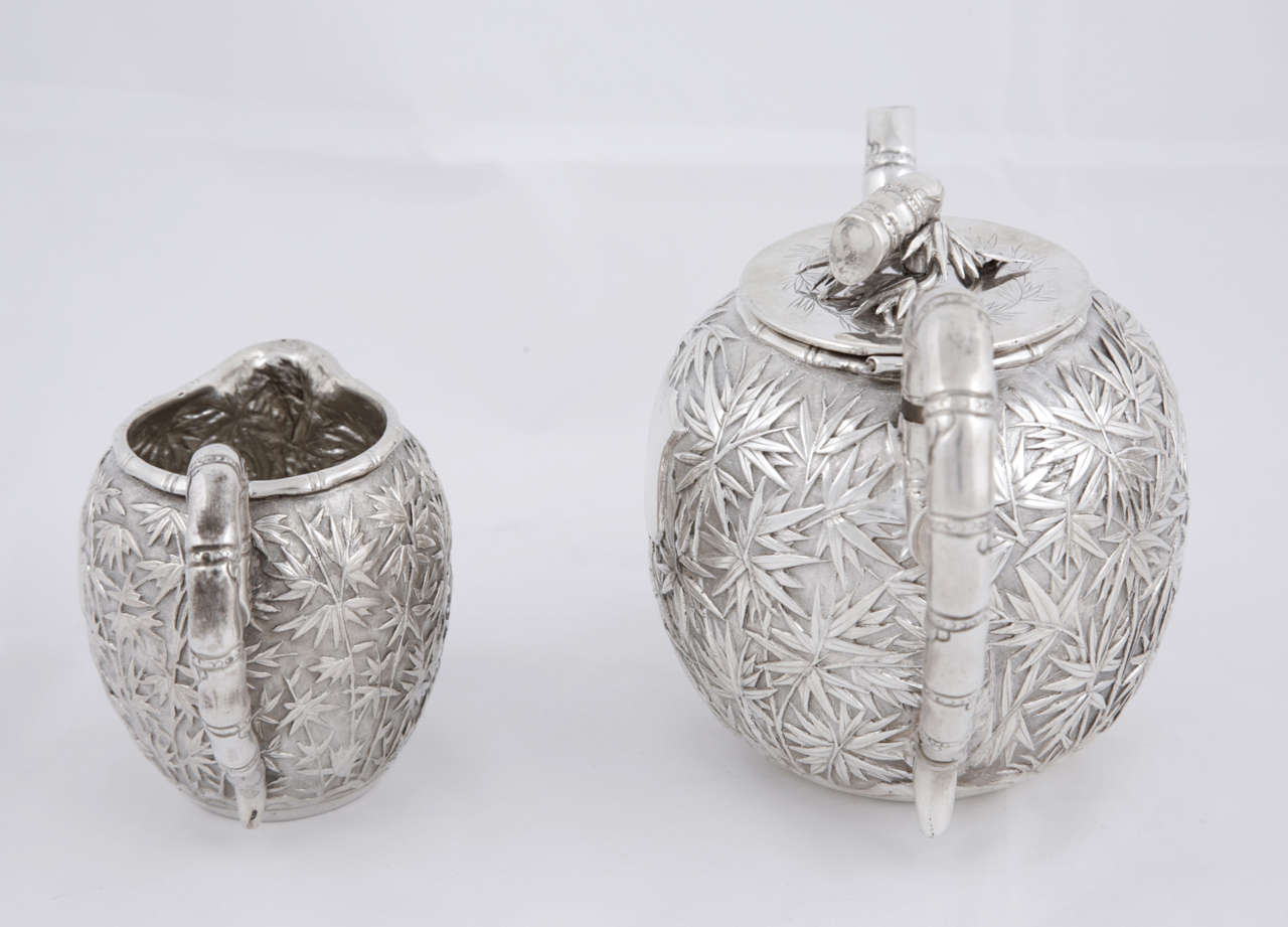 Victorian Chinese Export Silver Teaset For Sale