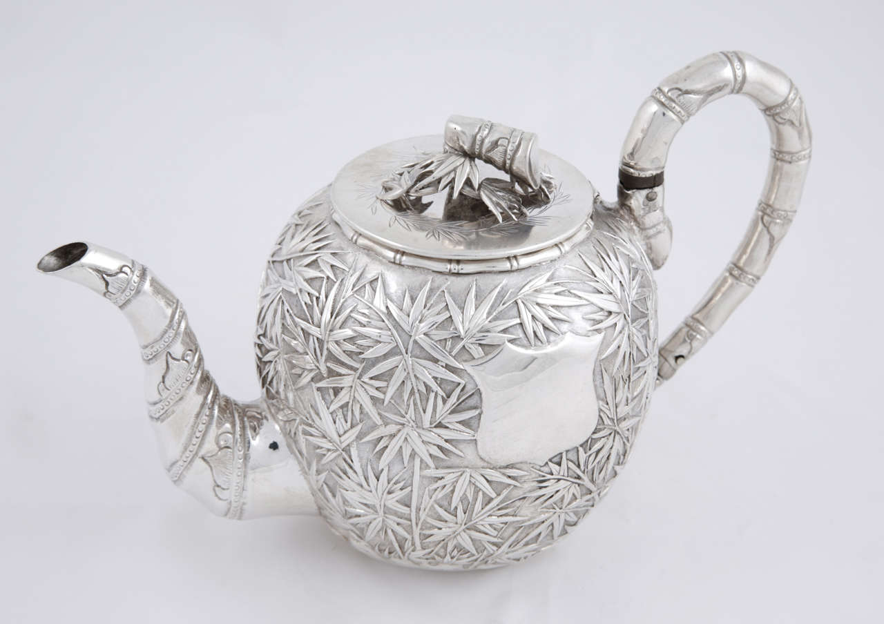 Chinese Export Silver Teaset In Excellent Condition For Sale In London, GB