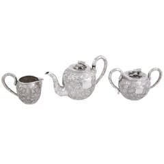 Antique Chinese Export Silver Tea Set