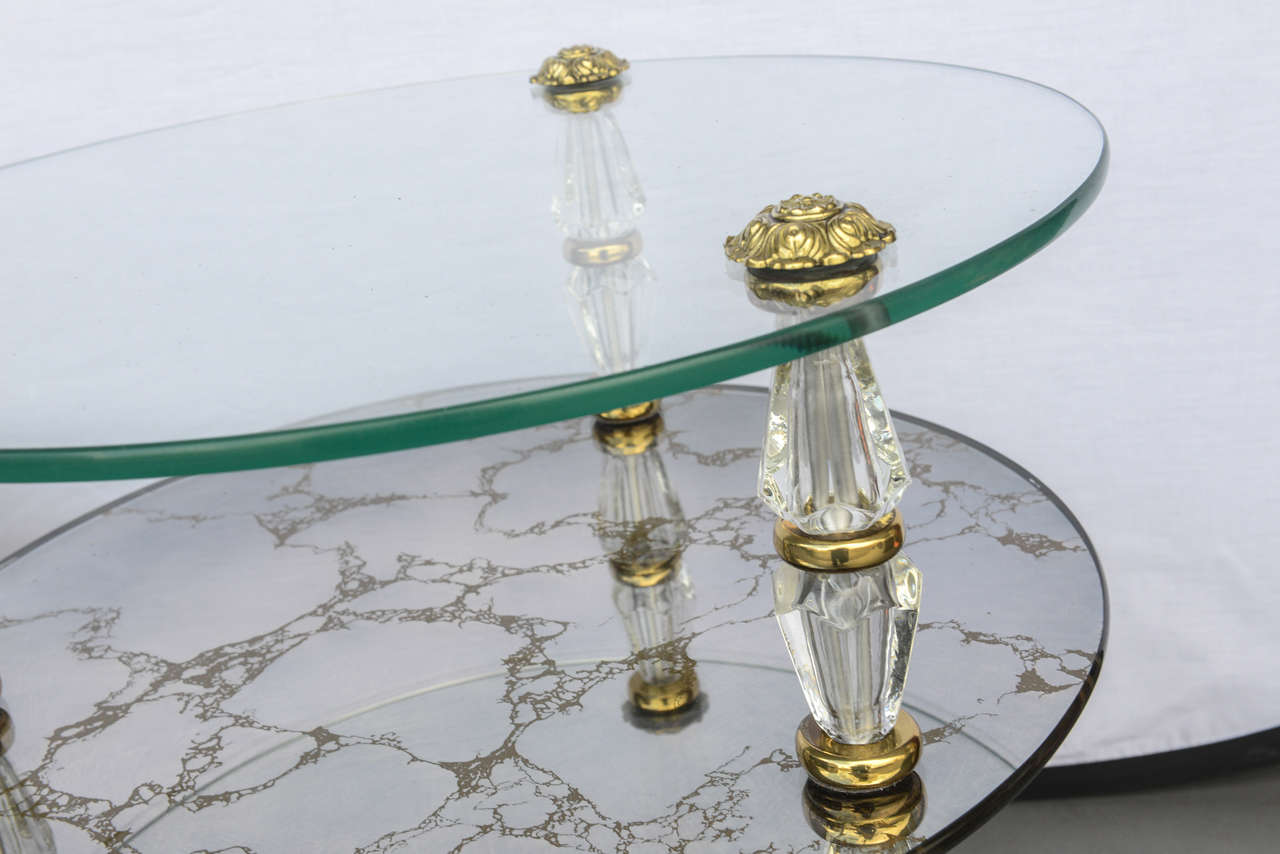 Hollywood Regency, Goran Belgium Glass End Tables In Excellent Condition In Miami, FL