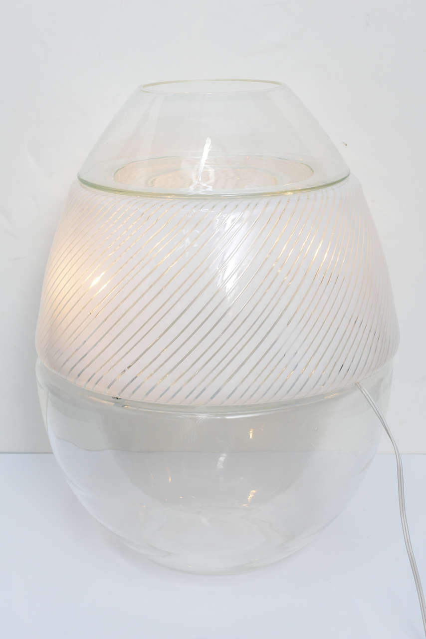 1970’s Italian Murano Glass Lamp  Vase by AV Mazzega In Excellent Condition In Miami, FL