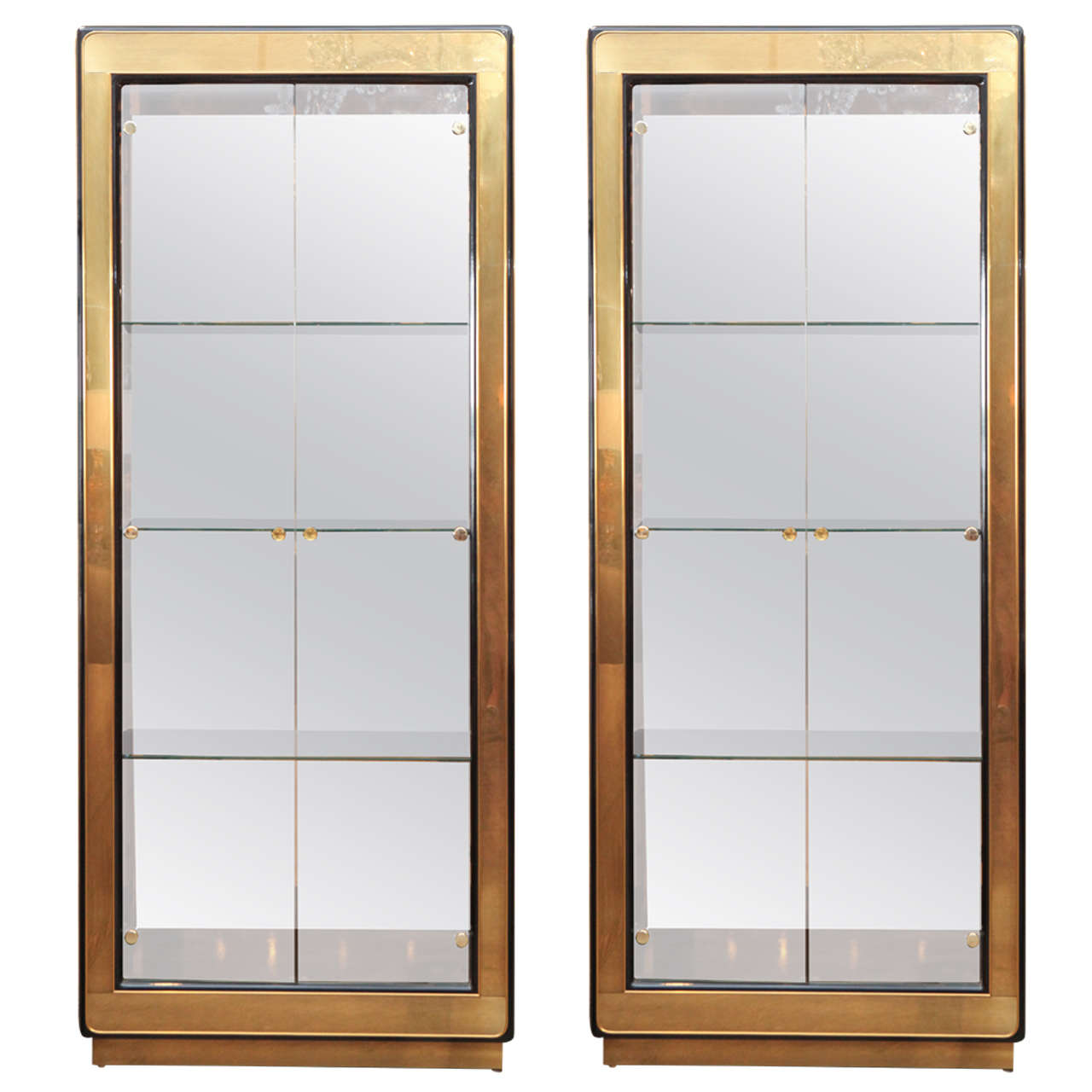 Pair of Vintage Lighted Mastercraft Vitrines