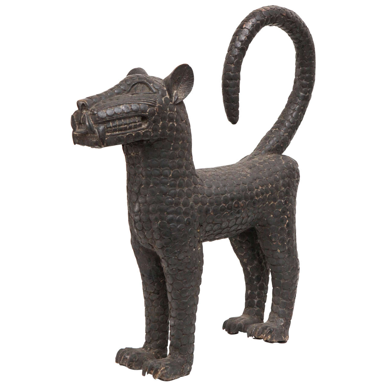 Bronze Leopard Sculpture by the Benin Tribe