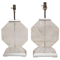 Monumental Sized Rock Crystal Lamps