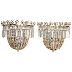 Pair of Baguès Style Crystal Beaded Wall Sconces 2