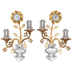 A Pair of Italian Gilt-Metal Sconces by Banci Firenze 