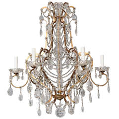A Six Light Italian Gilt Metal Chandelier