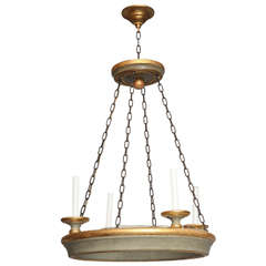 A Round Wooden Ceiling Fixture