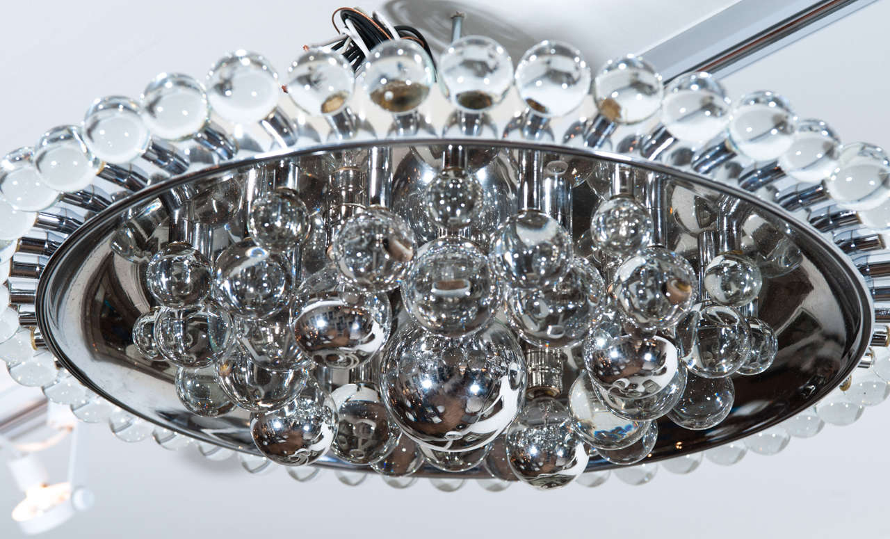 Glass Ball Flush Mount from Italy In Excellent Condition In Toronto, ON