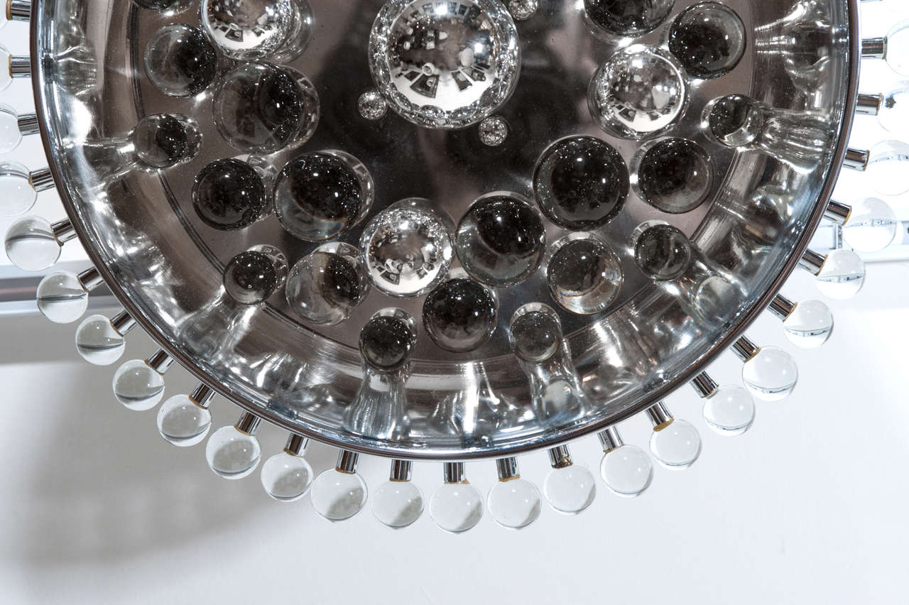 Chrome Glass Ball Flush Mount from Italy