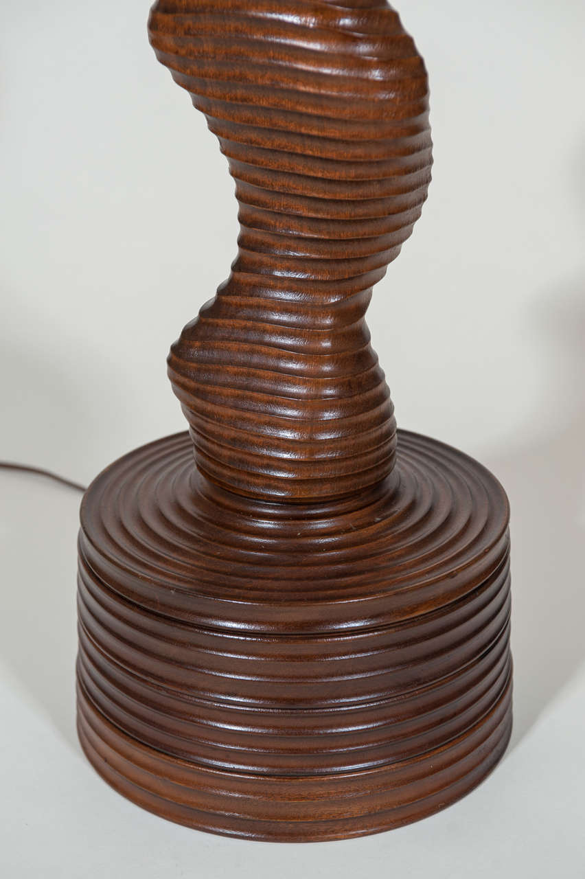 Mid-20th Century French Wood Floor Lamp after Alexandre Noll
