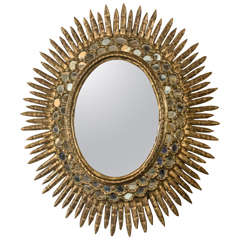 Peruvian Gilt wood Sunburst Mirror