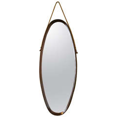 Single Italian Wood Oblong Mirror