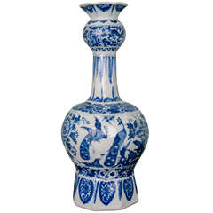 Very Large Dutch Delft Garlic-Neck Vase, circa 1680