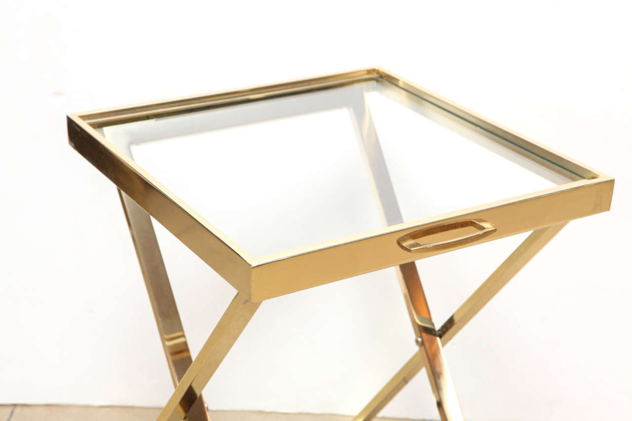Italian Brass Folding Tray Table