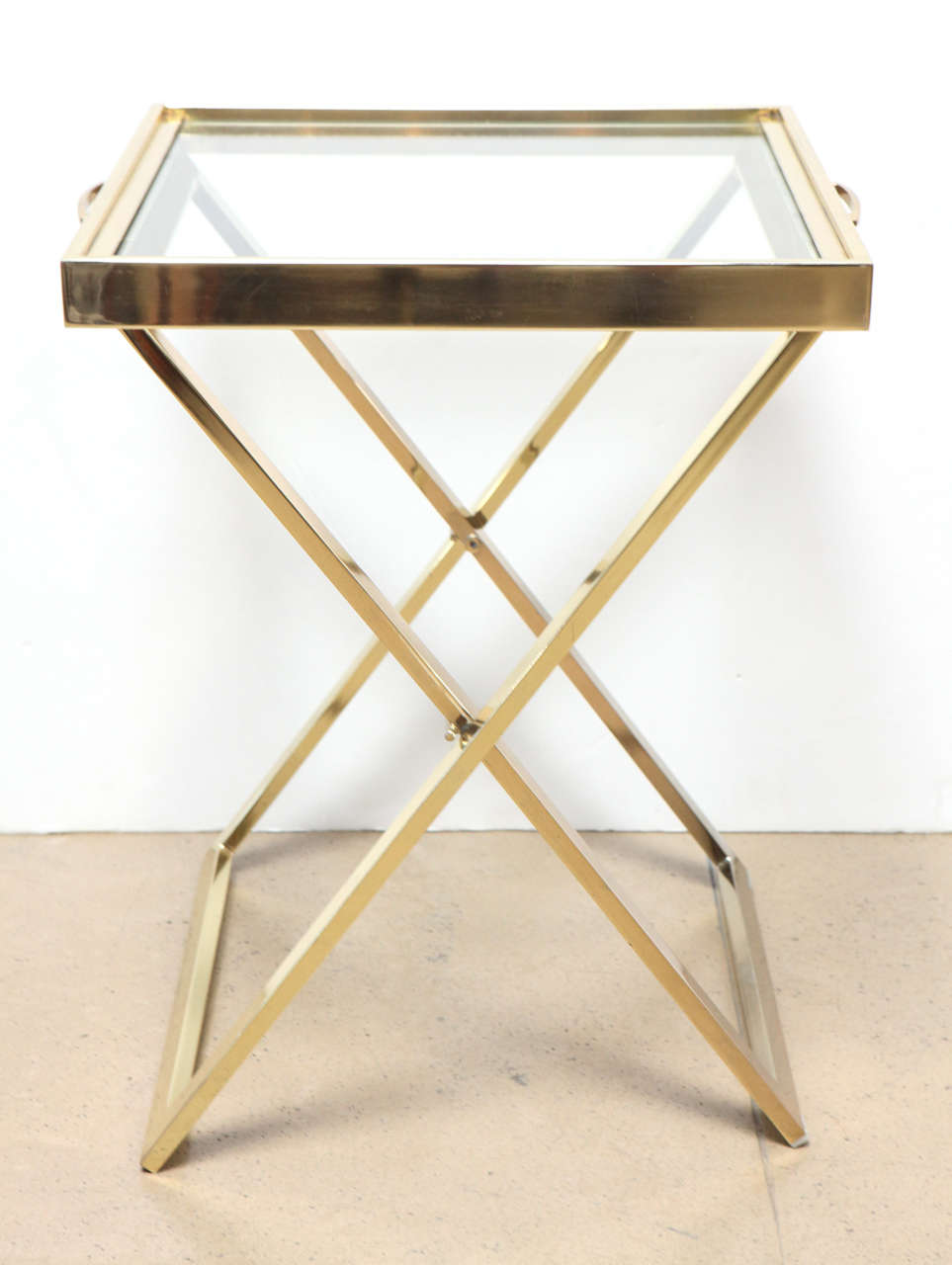 Late 20th Century Brass Folding Tray Table