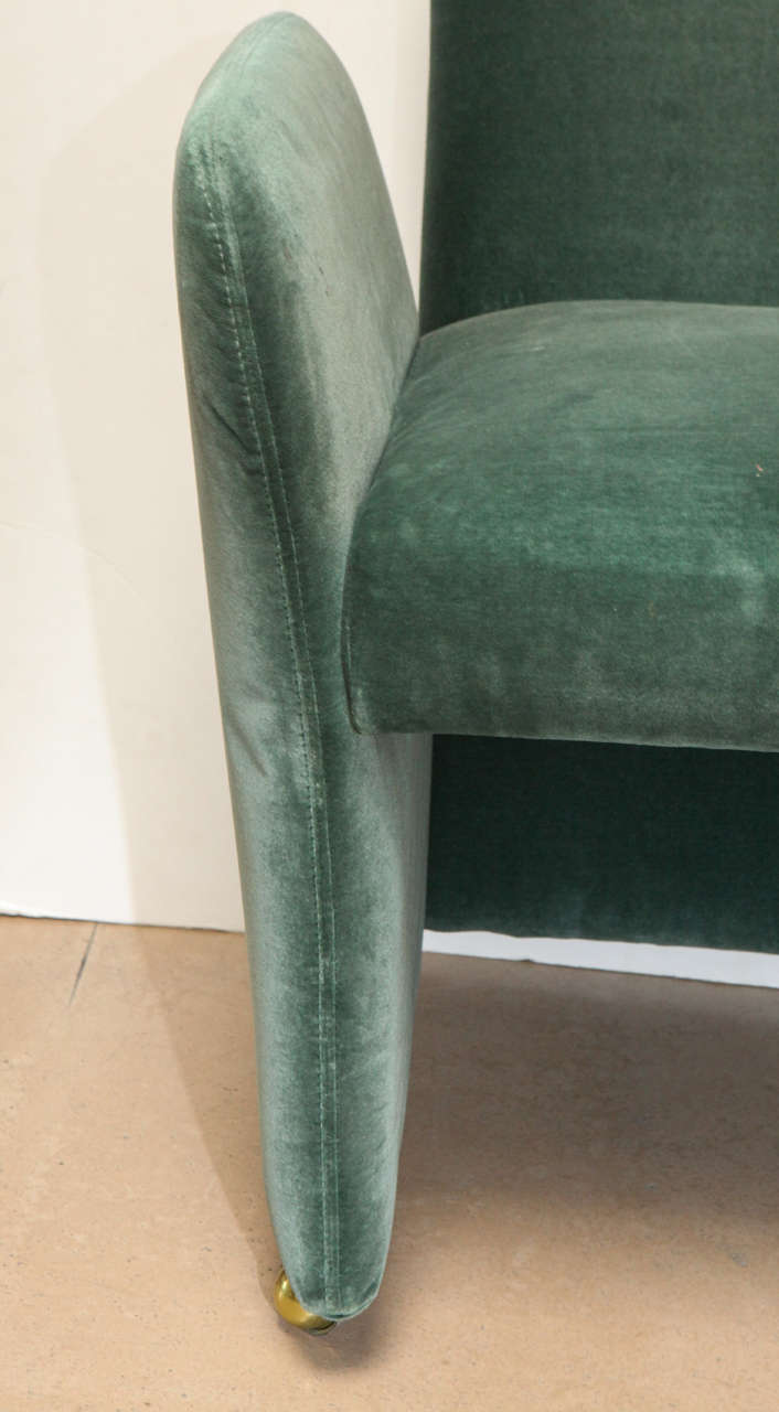 Set of Six Upholstered Green Pace Chairs In Good Condition In South Pasadena, CA