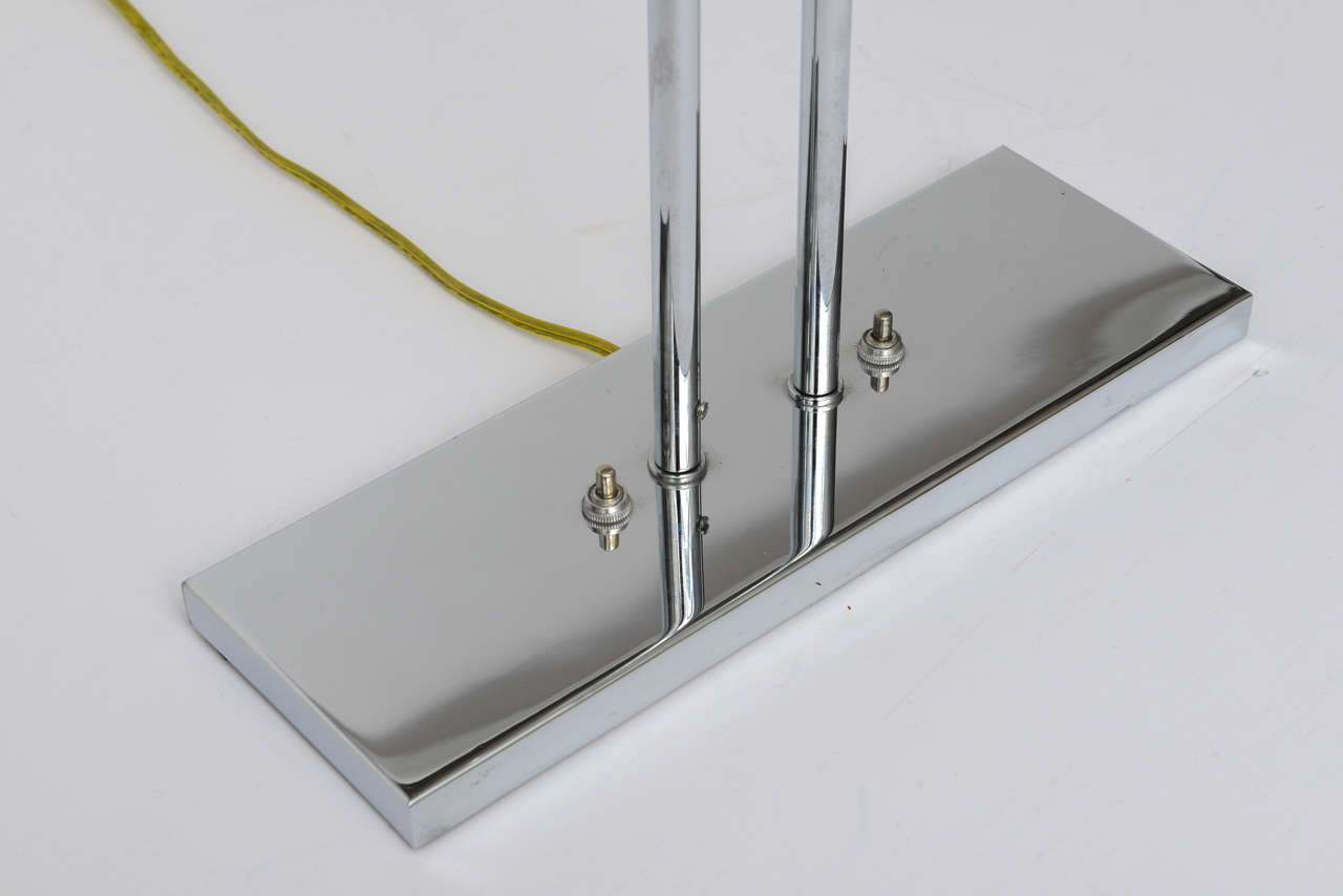 Mid-20th Century 1960's Nessen Studios Polished Chrome and White Enamel Double Arm Desk Lamp