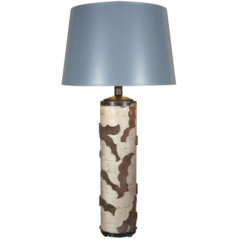 French Wallpaper Scroll Lamp