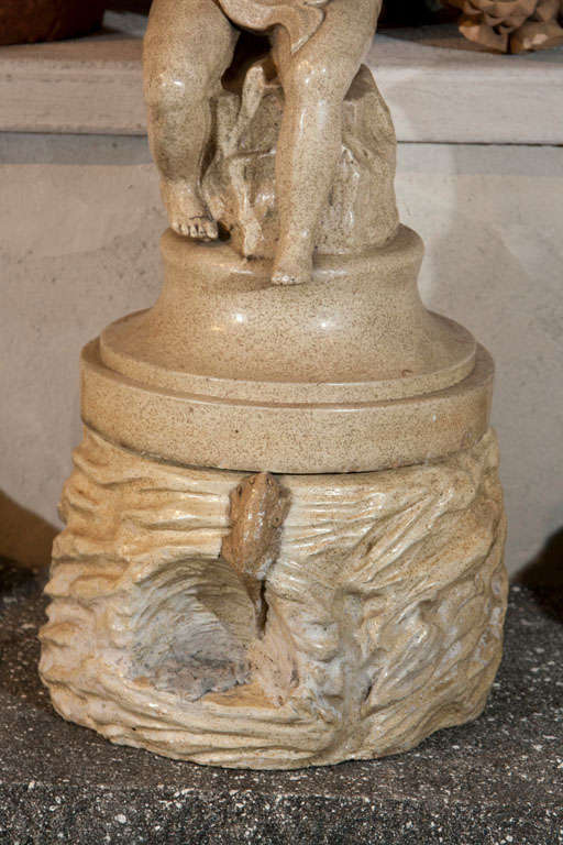 Arts and Crafts Early 20th Century English Salt-Glazed Terracotta Fountain For Sale