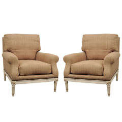 Pair of Louis XVI Style Arm Chairs (Bergeres) by Maison Jansen