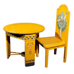 French Art Deco Child's Table and Chair