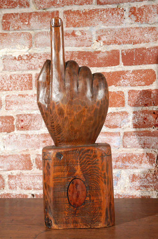 American Large Masonic Carved Wood Lodge Hand