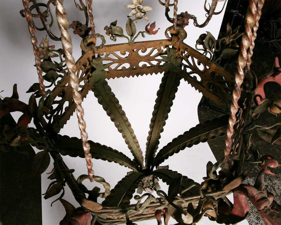 Iron Chandelier with Griffin Arms