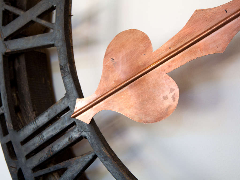 British Clock Face with Copper Hands For Sale