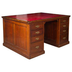 Vintage George III Mahogany  Partners  Kneehole  Desk