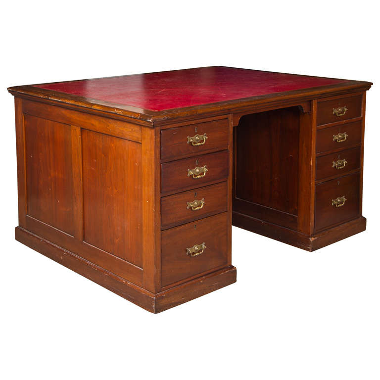 George III Mahogany  Partners  Kneehole  Desk For Sale